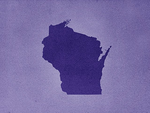 The state of Wisconsin in purple.
