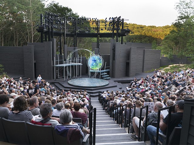 A packed house outdoors at American Players Theatre.